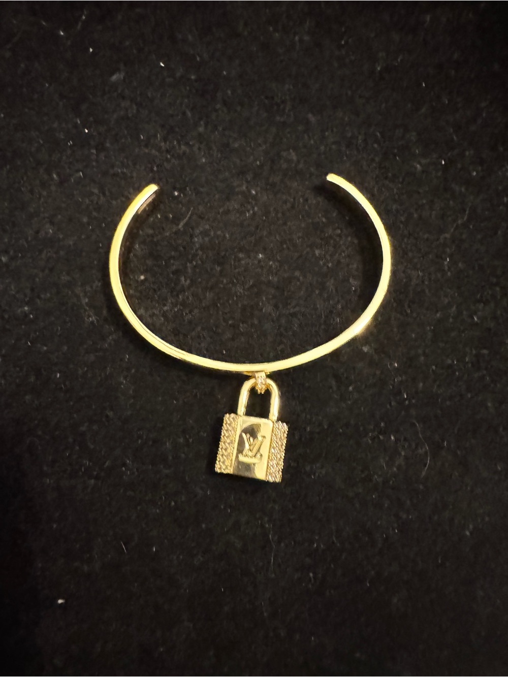 Louis Vuitton Gold Padlock Cuff Bracelet - Picture 3 of 4